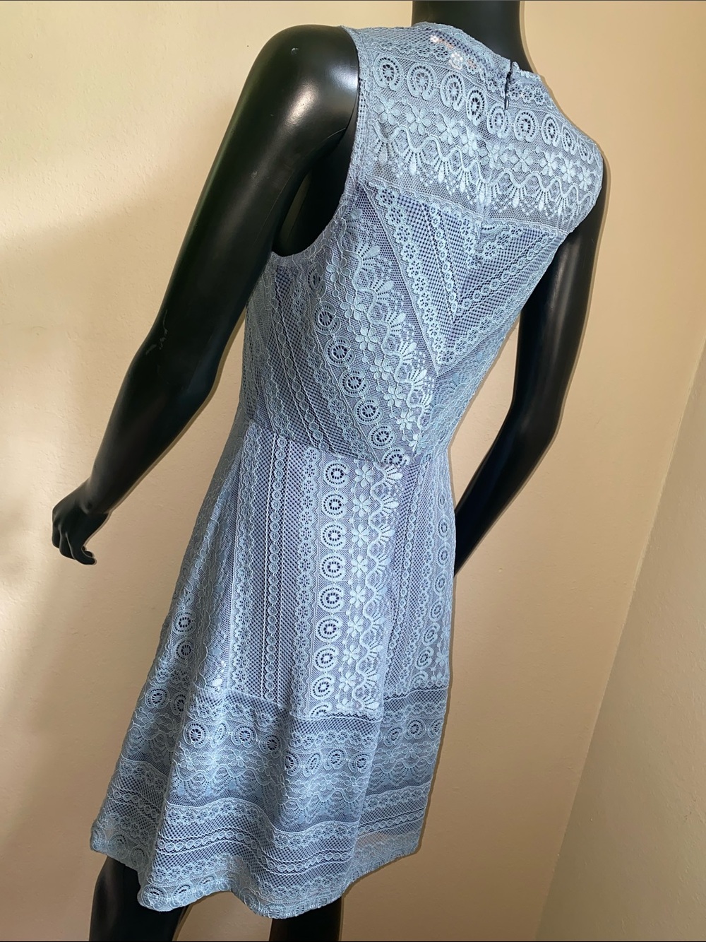 Skies Are Blue Lace Midi Dress in Dusty Blue - Picture 6 of 13